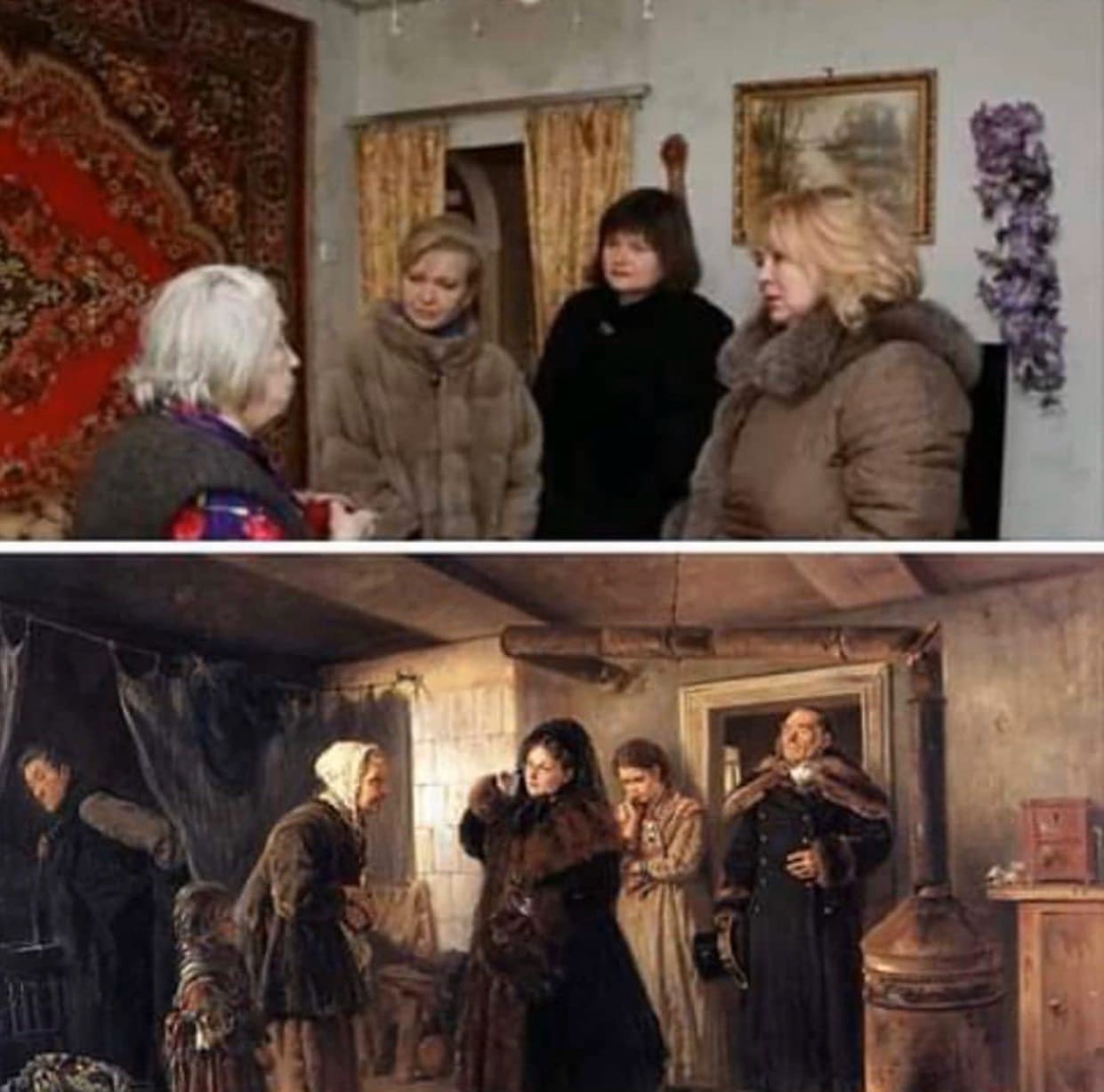 После богатого после бедного. Картина Маковского посещение бедных.
